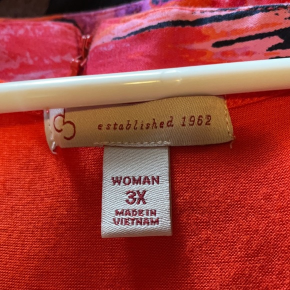 UEC Bright Orange Wrap Front Sleeveless Top, Sz 3x - Picture 3 of 7